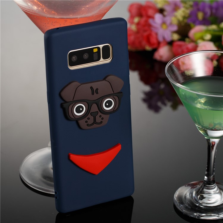 Lovely Dog Pattern TPU Cover Shell for Samsung Galaxy Note 8 SM-N950 - Dark Blue-4