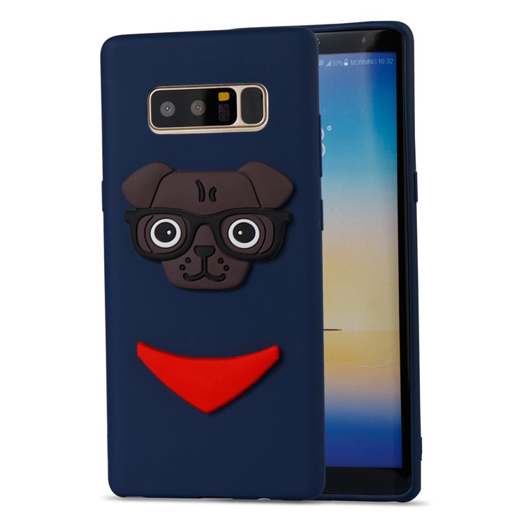 Lovely Dog Pattern TPU Cover Shell for Samsung Galaxy Note 8 SM-N950 - Dark Blue-5