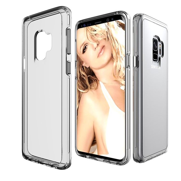 For Samsung Galaxy S9 SM-G960 Clear PC Back + TPU Frame Hybrid Phone Case - Transparent-1
