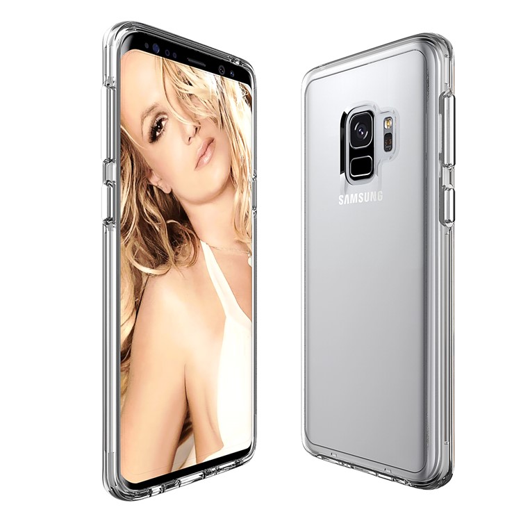 For Samsung Galaxy S9 SM-G960 Clear PC Back + TPU Frame Hybrid Phone Case - Transparent-2