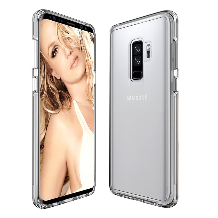 For Samsung Galaxy S9+ SM-G965 Clear PC Back + TPU Frame Hybrid Phone Case - Transparent-2
