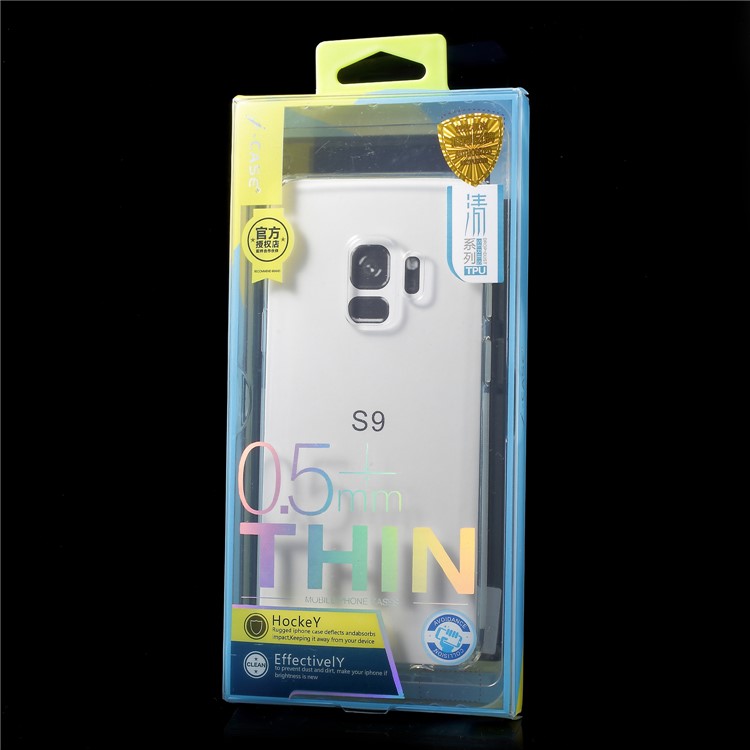 J-CASE Drop-proof Clear Soft TPU Gel Cover for Samsung Galaxy S9 SM-G960 - Transparent-7