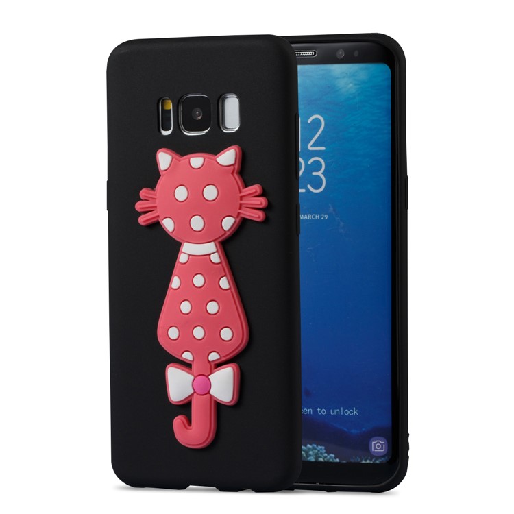 Cute 3D Cat TPU Soft Phone Casing for Samsung Galaxy S8 SM-G950 - Black-2