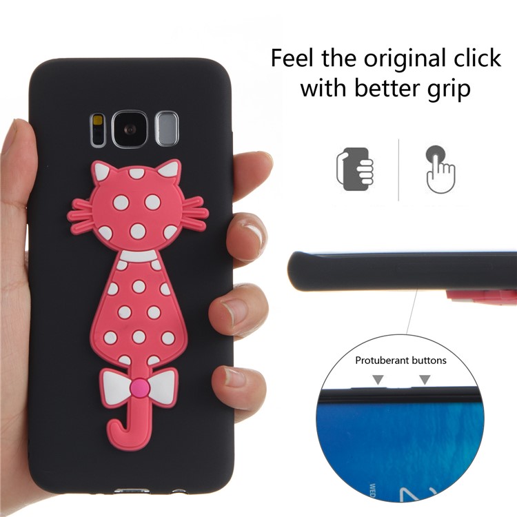 Cute 3D Cat TPU Soft Phone Casing for Samsung Galaxy S8 SM-G950 - Black-6