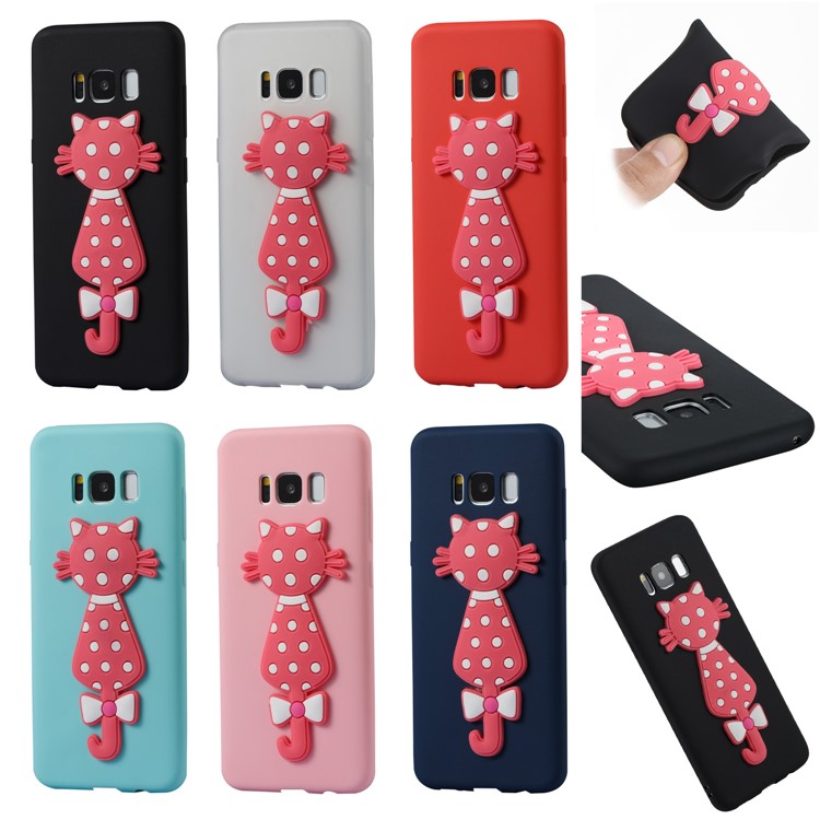 Cute 3D Cat TPU Soft Phone Casing for Samsung Galaxy S8 SM-G950 - Black-7