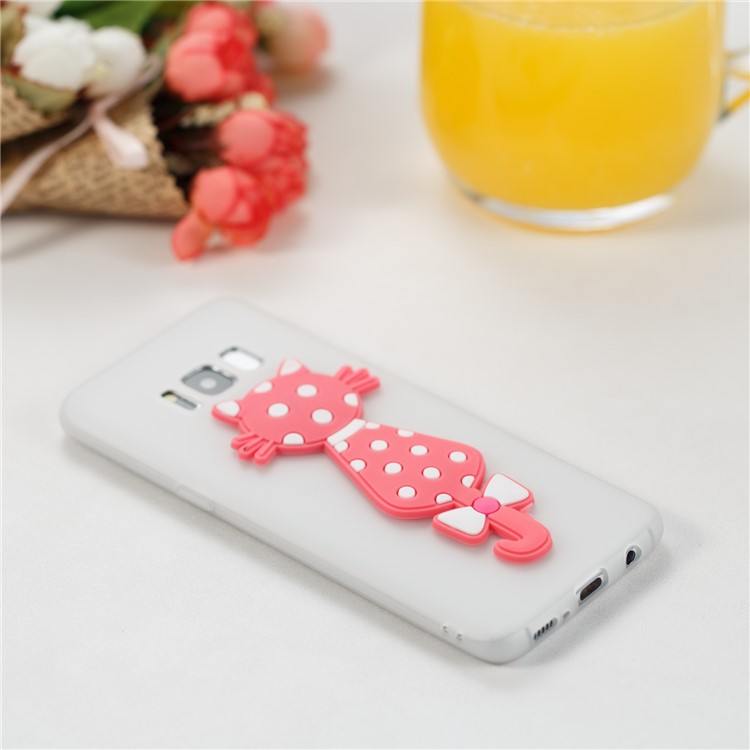 Cute 3D Cat TPU Soft Phone Case for Samsung Galaxy S8 SM-G950 - White-4