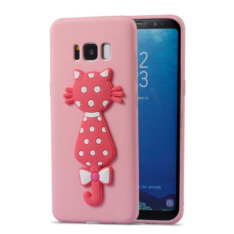 Cute 3D Cat TPU Soft Phone Casing Cover for Samsung Galaxy S8 SM-G950 - Pink-2