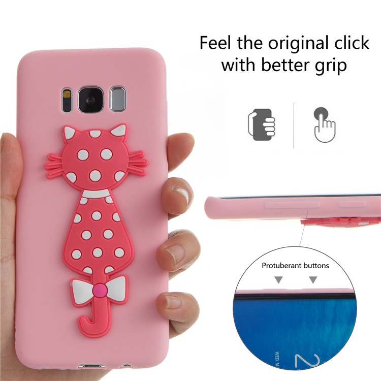 Cute 3D Cat TPU Soft Phone Casing Cover for Samsung Galaxy S8 SM-G950 - Pink-6