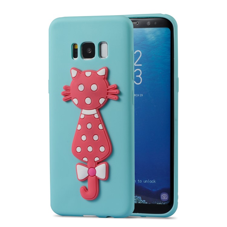 Cute 3D Cat TPU Soft Phone Shell for Samsung Galaxy S8 SM-G950 - Baby Blue-2
