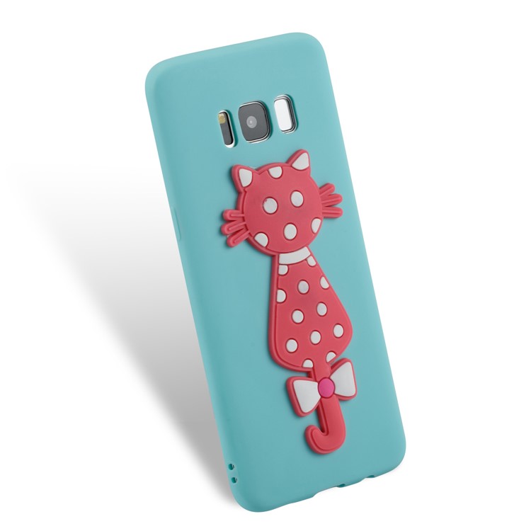 Cute 3D Cat TPU Soft Phone Shell for Samsung Galaxy S8 SM-G950 - Baby Blue-3