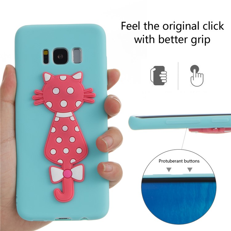 Cute 3D Cat TPU Soft Phone Shell for Samsung Galaxy S8 SM-G950 - Baby Blue-6