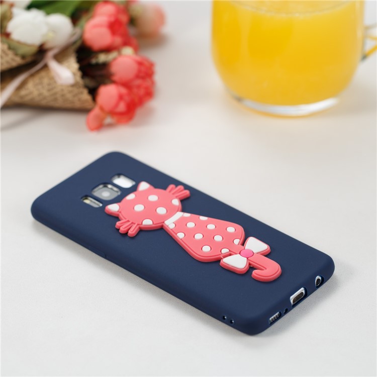 Cute 3D Cat TPU Soft Phone Accessory Case for Samsung Galaxy S8 SM-G950 - Dark Blue-4