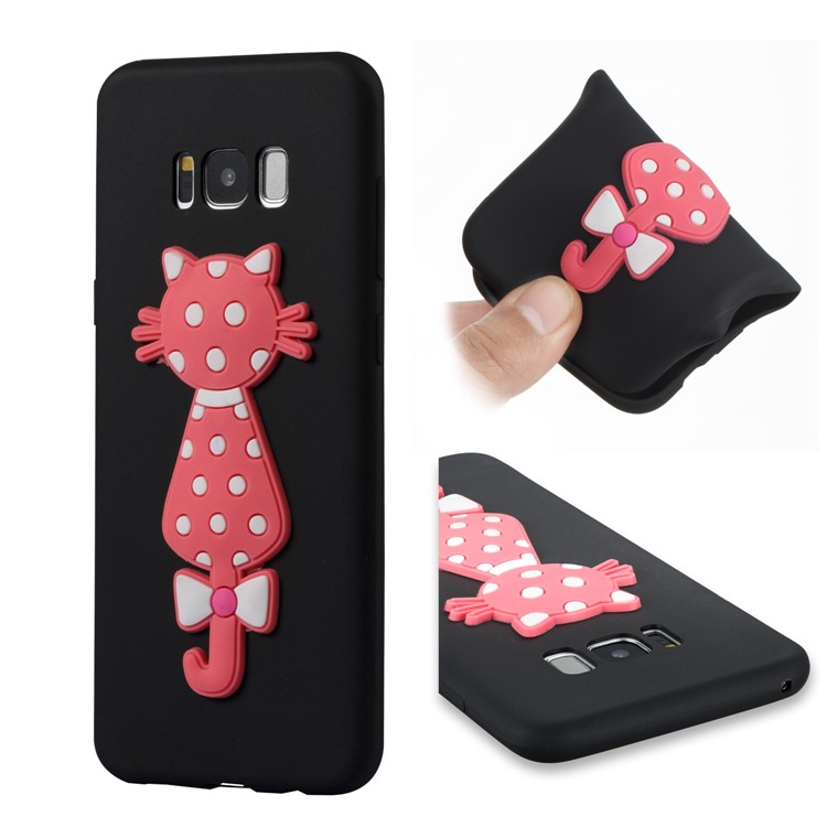 Cute 3D Cat TPU Soft Phone Case for Samsung Galaxy S8 Plus SM-G955 - Black-1