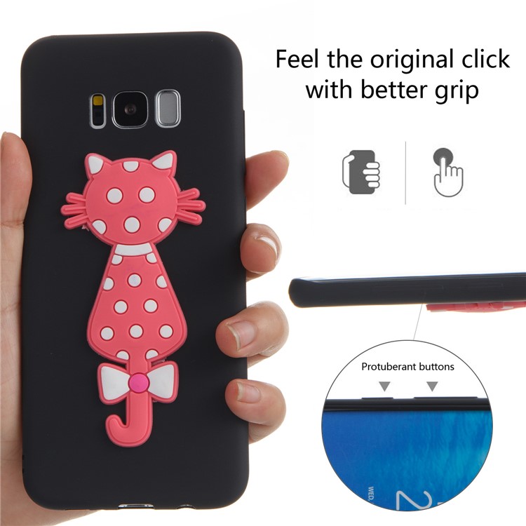 Cute 3D Cat TPU Soft Phone Case for Samsung Galaxy S8 Plus SM-G955 - Black-6
