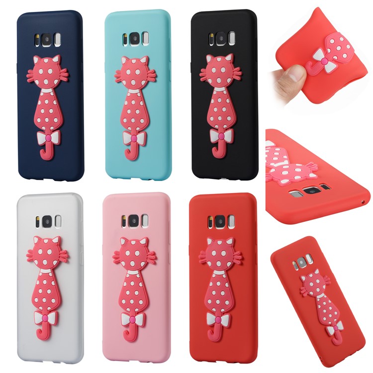 Cute 3D Cat TPU Soft Phone Case for Samsung Galaxy S8 Plus SM-G955 - Black-7