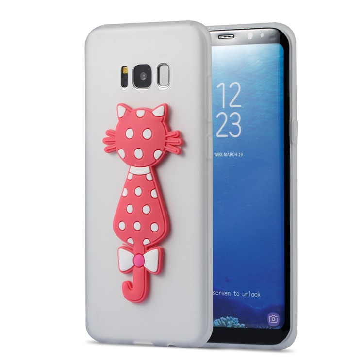 Cute 3D Cat TPU Soft Phone Casing for Samsung Galaxy S8 Plus SM-G955 - White-2