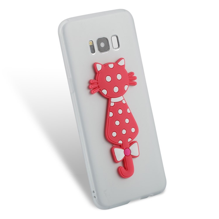 Cute 3D Cat TPU Soft Phone Casing for Samsung Galaxy S8 Plus SM-G955 - White-3