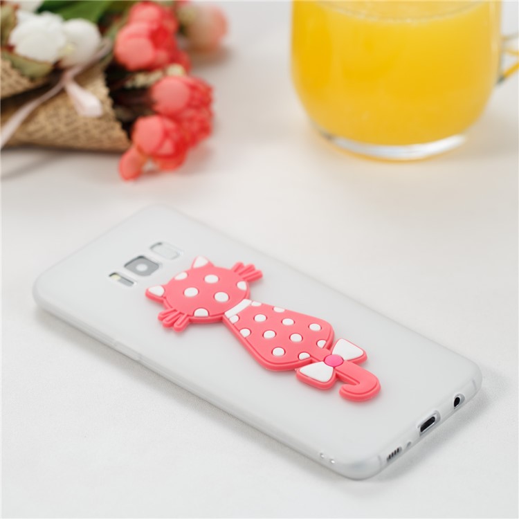 Cute 3D Cat TPU Soft Phone Casing for Samsung Galaxy S8 Plus SM-G955 - White-4