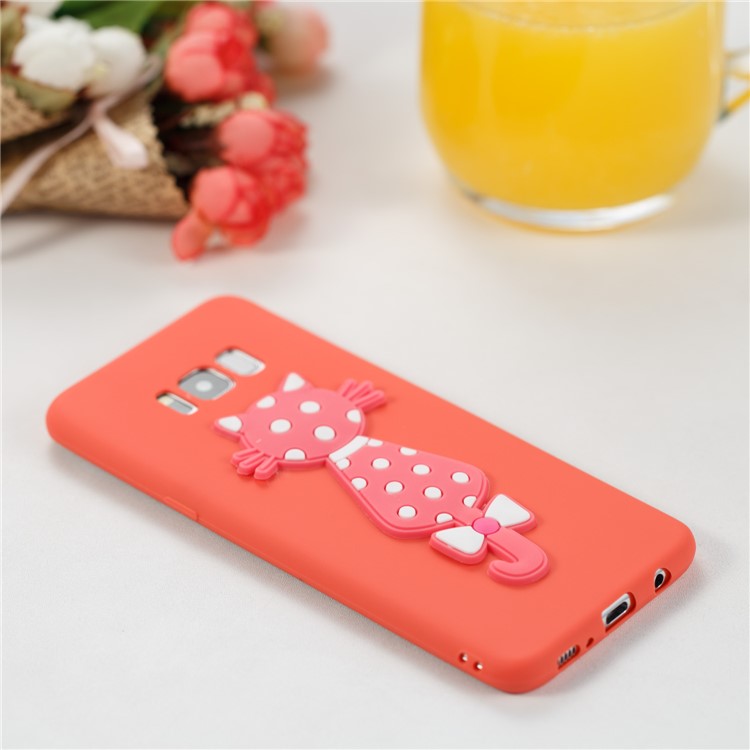 Cute 3D Cat TPU Soft Phone Casing Cover for Samsung Galaxy S8 Plus SM-G955 - Red-4