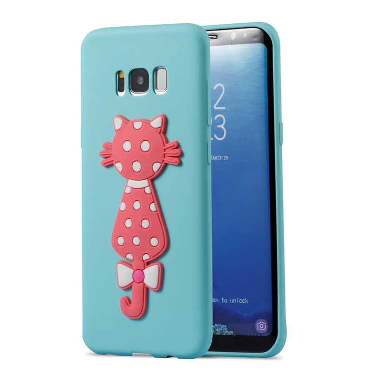 Cute 3D Cat TPU Soft Phone Protection Case for Samsung Galaxy S8 Plus SM-G955 - Baby Blue-2