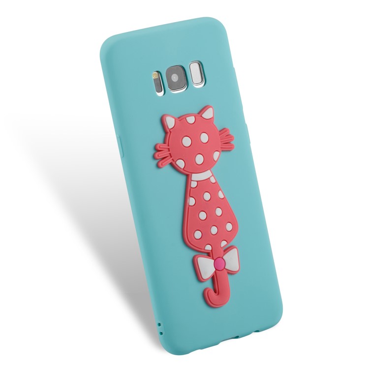 Cute 3D Cat TPU Soft Phone Protection Case for Samsung Galaxy S8 Plus SM-G955 - Baby Blue-3