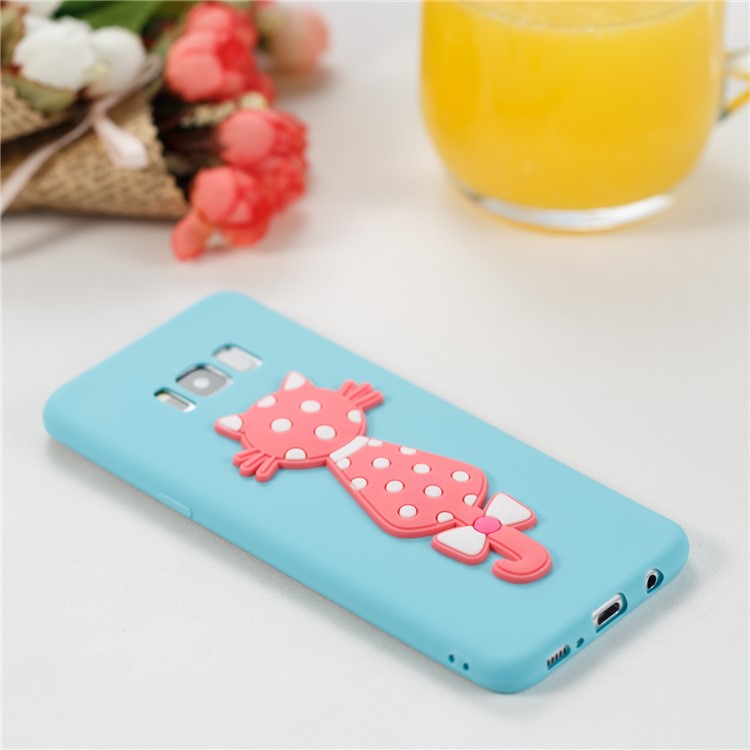 Cute 3D Cat TPU Soft Phone Protection Case for Samsung Galaxy S8 Plus SM-G955 - Baby Blue-4