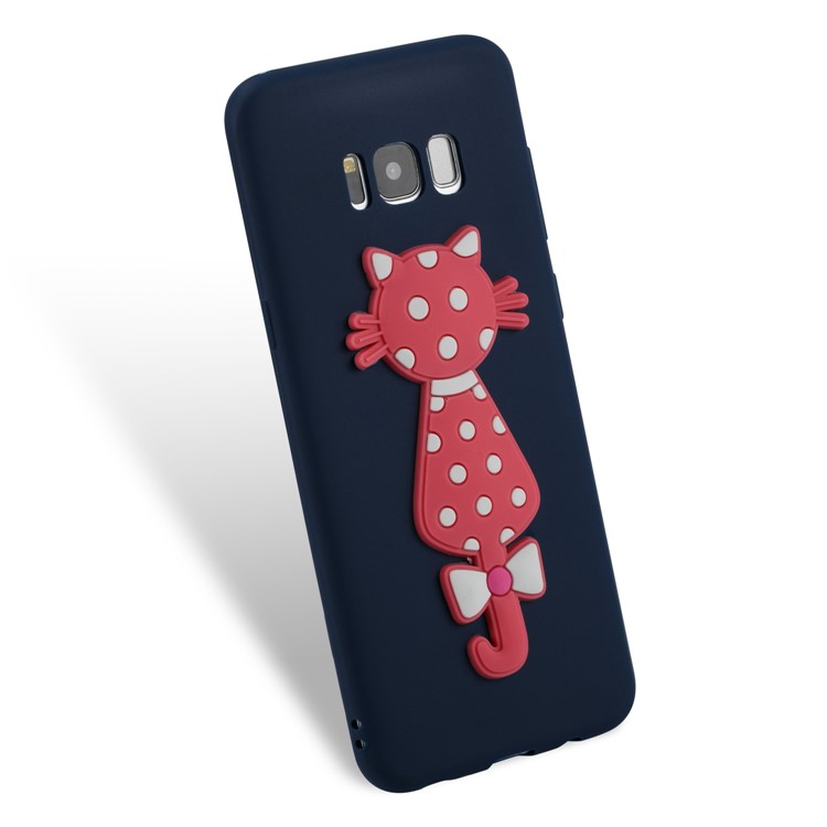 Cute 3D Cat TPU Soft Mobile Case for Samsung Galaxy S8 Plus SM-G955 - Dark Blue-3