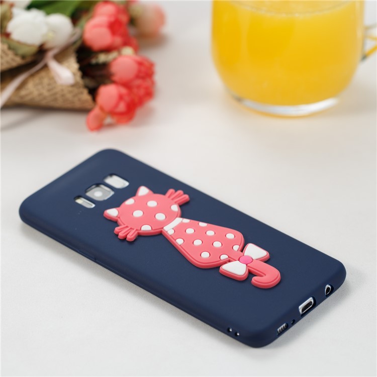 Cute 3D Cat TPU Soft Mobile Case for Samsung Galaxy S8 Plus SM-G955 - Dark Blue-4