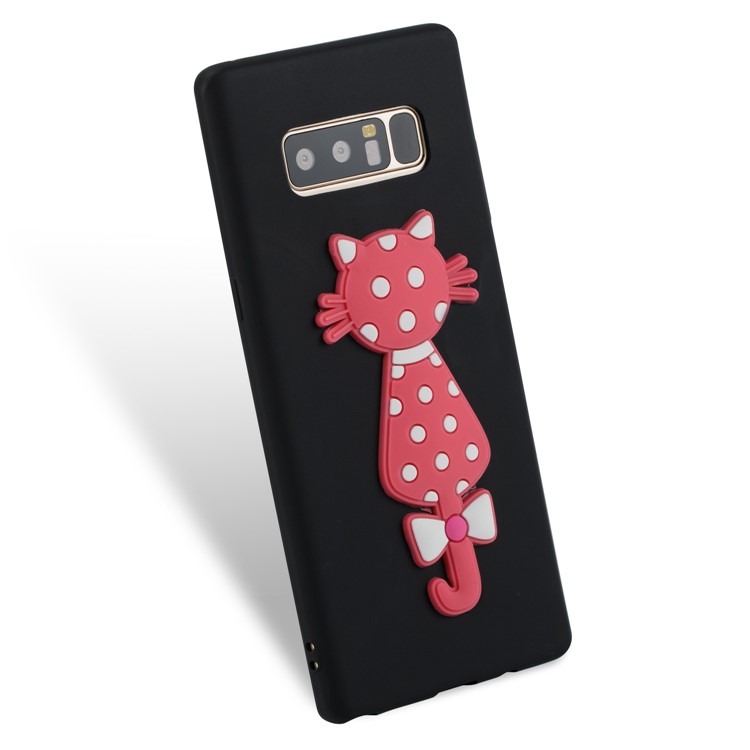 Cute 3D Cat TPU Soft Phone Casing for Samsung Galaxy Note 8 N950 - Black-3