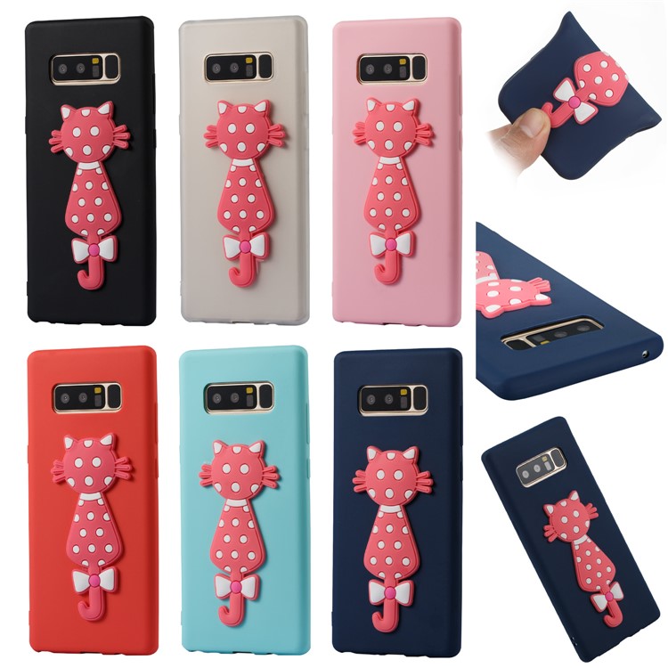 Cute 3D Cat TPU Soft Phone Casing for Samsung Galaxy Note 8 N950 - Black-7