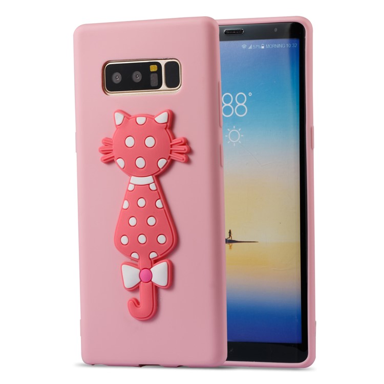 Cute 3D Cat TPU Soft Phone Accessory Case for Samsung Galaxy Note 8 N950 - Pink-1