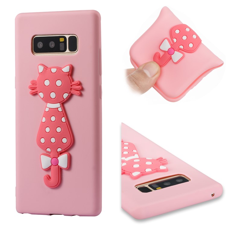 Cute 3D Cat TPU Soft Phone Accessory Case for Samsung Galaxy Note 8 N950 - Pink-2