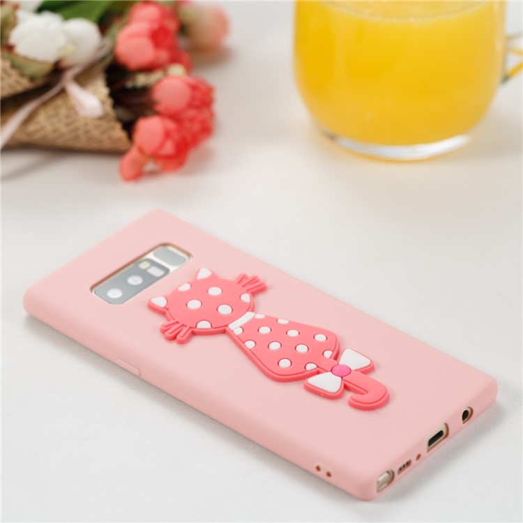 Cute 3D Cat TPU Soft Phone Accessory Case for Samsung Galaxy Note 8 N950 - Pink-4