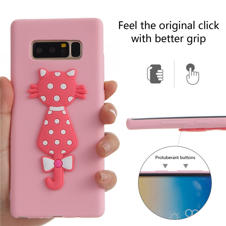 Cute 3D Cat TPU Soft Phone Accessory Case for Samsung Galaxy Note 8 N950 - Pink-6