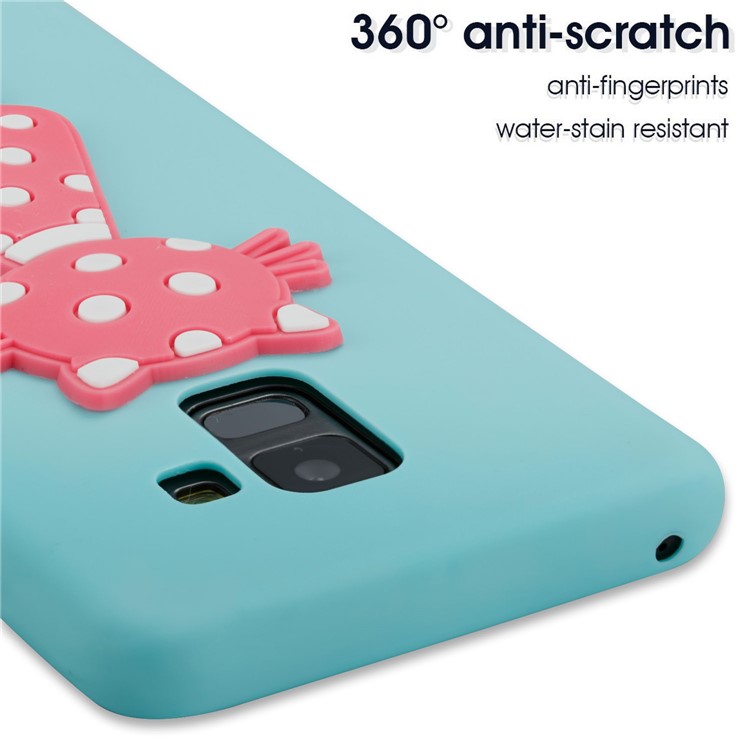 Cute 3D Cat TPU Soft Phone Accessory Case for Samsung Galaxy A8 (2018) - Baby Blue-5