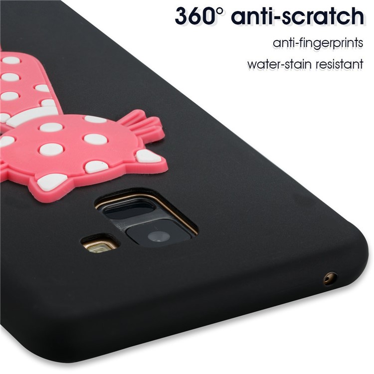 Cute 3D Cat TPU Soft Phone Shell for Samsung Galaxy A8 Plus (2018)- Black-5