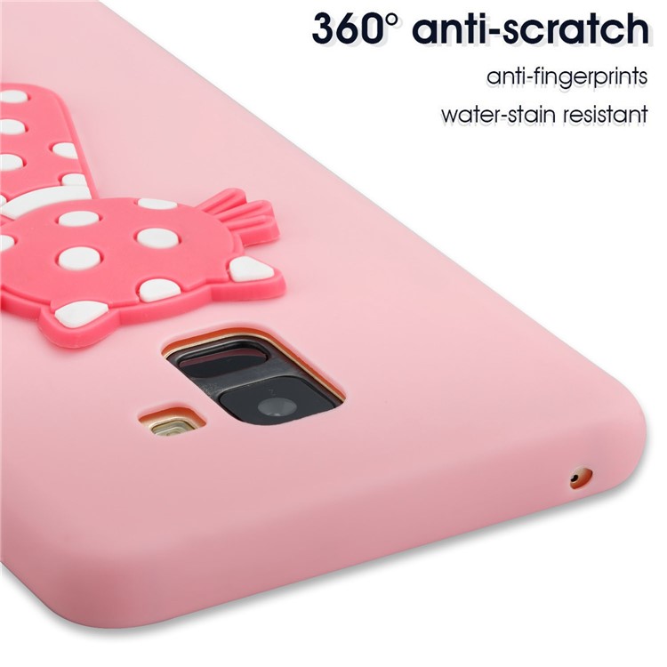 Cute 3D Cat TPU Soft Phone Casing for Samsung Galaxy A8 Plus (2018)- Pink-5