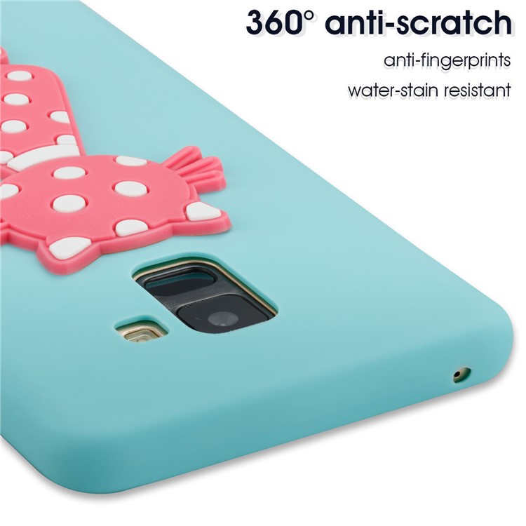 Cute 3D Cat TPU Soft Phone Accessory Shell for Samsung Galaxy A8 Plus (2018)- Baby Blue-5