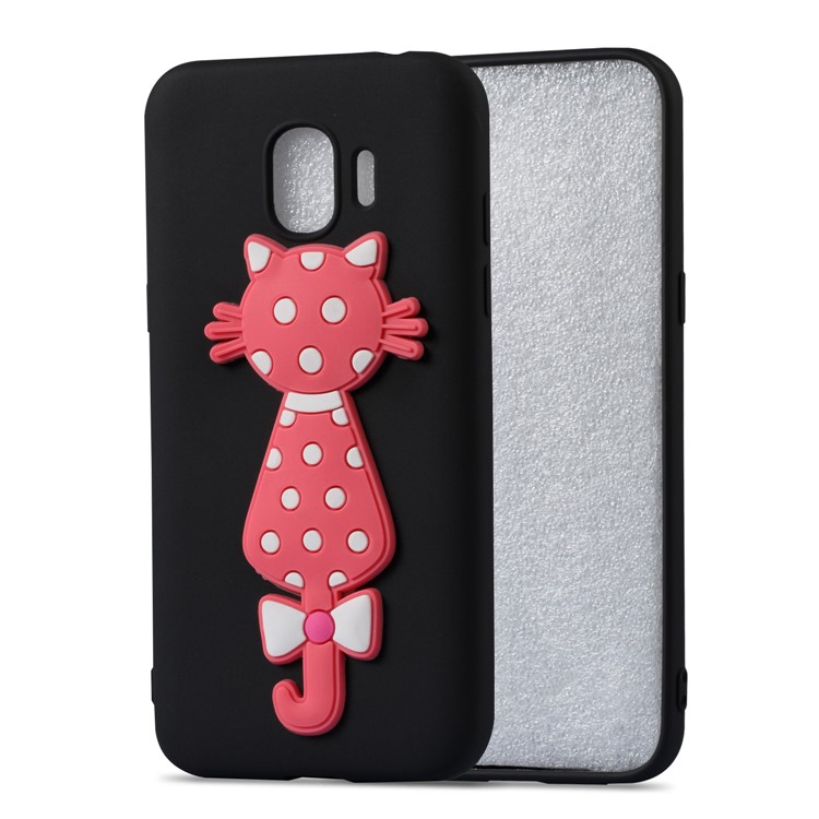 Cute 3D Cat TPU Soft Phone Shell Case for Samsung Galaxy J2 Pro 2018 - Black-2