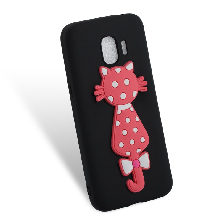 Cute 3D Cat TPU Soft Phone Shell Case for Samsung Galaxy J2 Pro 2018 - Black-3