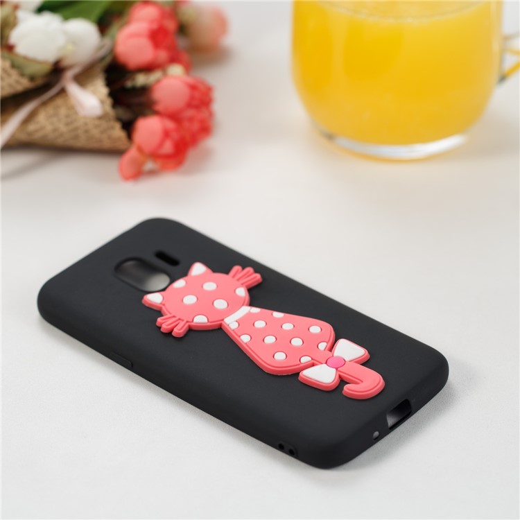 Cute 3D Cat TPU Soft Phone Shell Case for Samsung Galaxy J2 Pro 2018 - Black-4