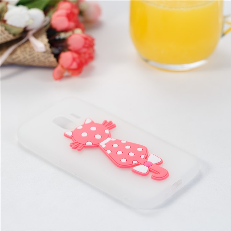 For Samsung Galaxy J2 Pro 2018 Cute 3D Cat TPU Soft Phone Cover - White-4
