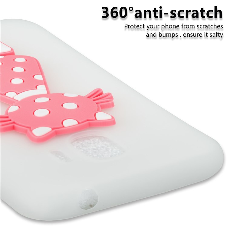 For Samsung Galaxy J2 Pro 2018 Cute 3D Cat TPU Soft Phone Cover - White-5