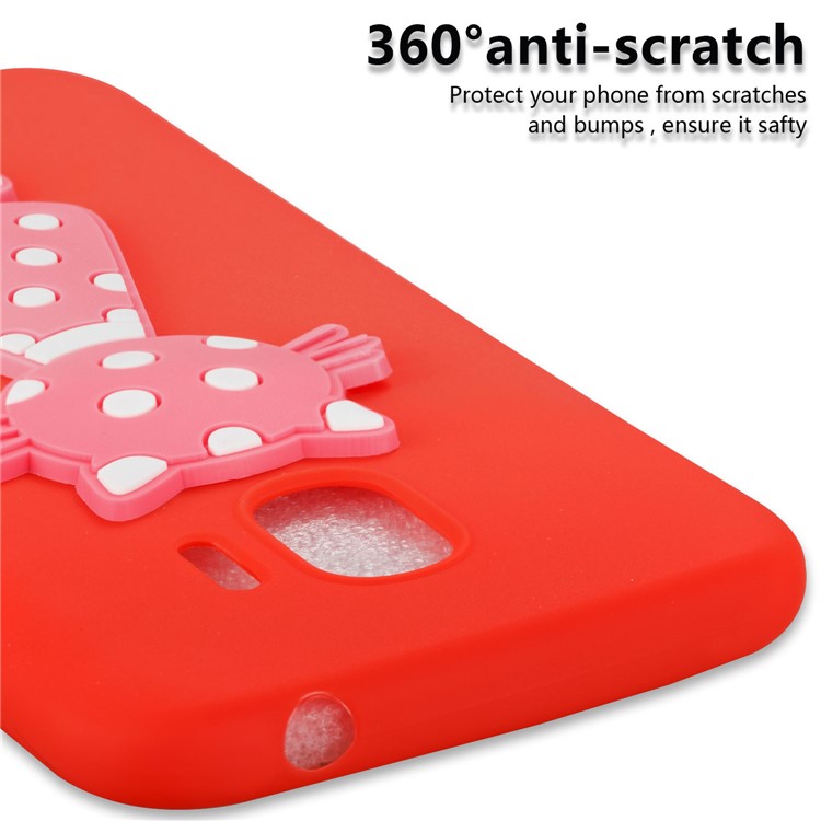 For Samsung Galaxy J2 Pro 2018 Cute 3D Cat TPU Soft Mobile Phone Case - Red-5