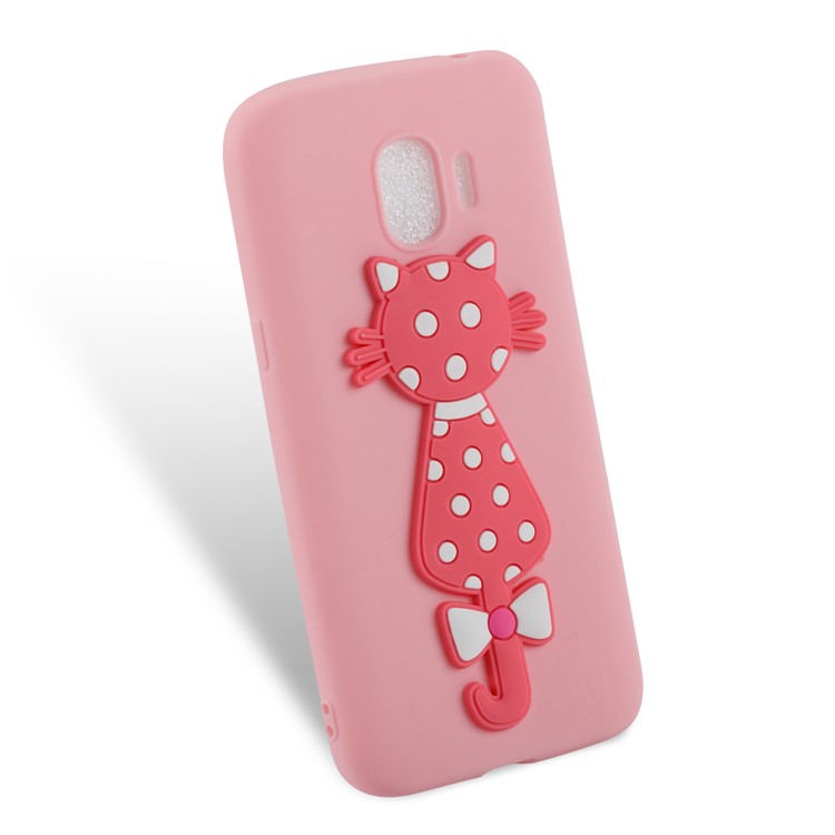 For Samsung Galaxy J2 Pro 2018 Cute 3D Cat TPU Flexible Phone Cover Accessory - Pink-3