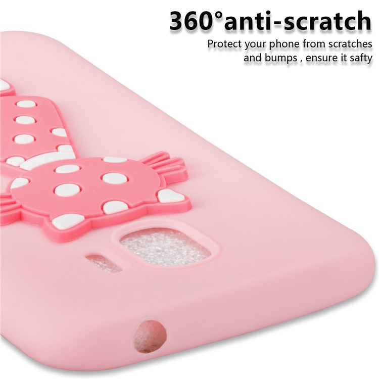 For Samsung Galaxy J2 Pro 2018 Cute 3D Cat TPU Flexible Phone Cover Accessory - Pink-5