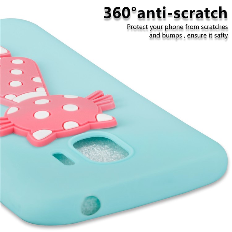 For Samsung Galaxy J2 Pro 2018 Cute 3D Cat TPU Soft Phone Protection Back Cover Case - Cyan-5
