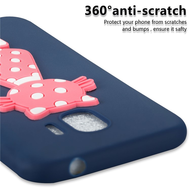 For Samsung Galaxy J2 Pro 2018 Cute 3D Cat TPU Flexible Back Casing - Dark Blue-5