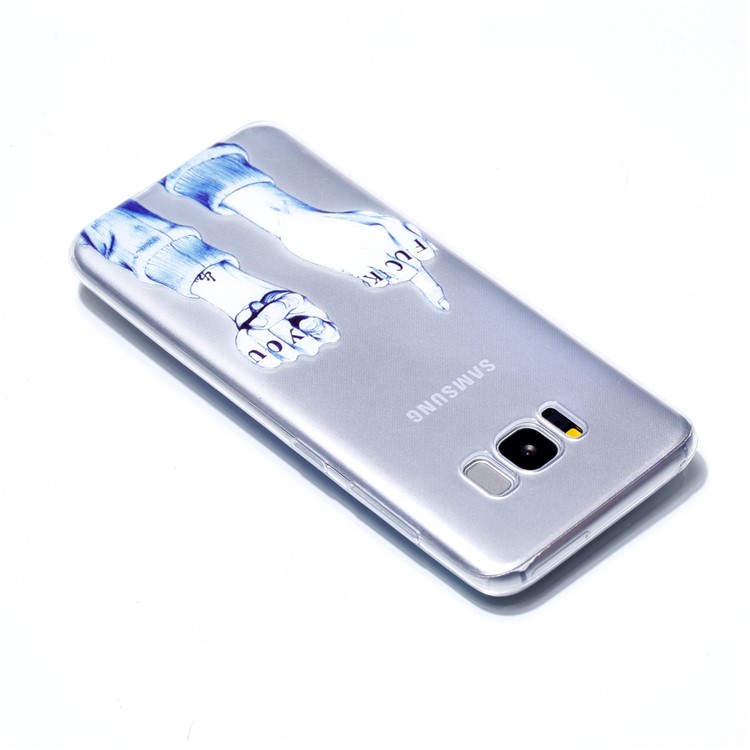 Pattern Printing Soft TPU Mobile Phone Case for Samsung Galaxy S8 SM-G950 - Gesture and Words-4
