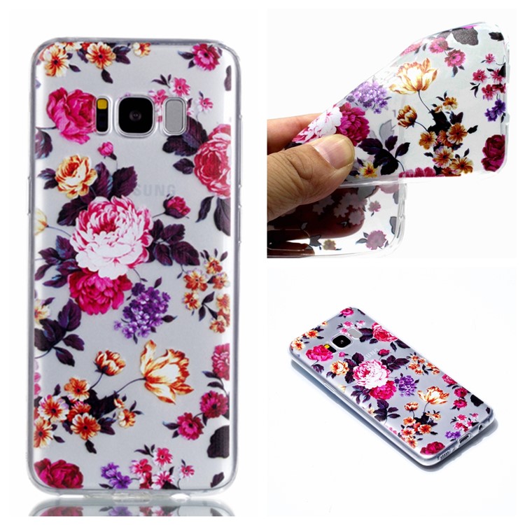Pattern Printing Soft TPU Case for Samsung Galaxy S8+ SM-G955 - Beautiful Flowers-1